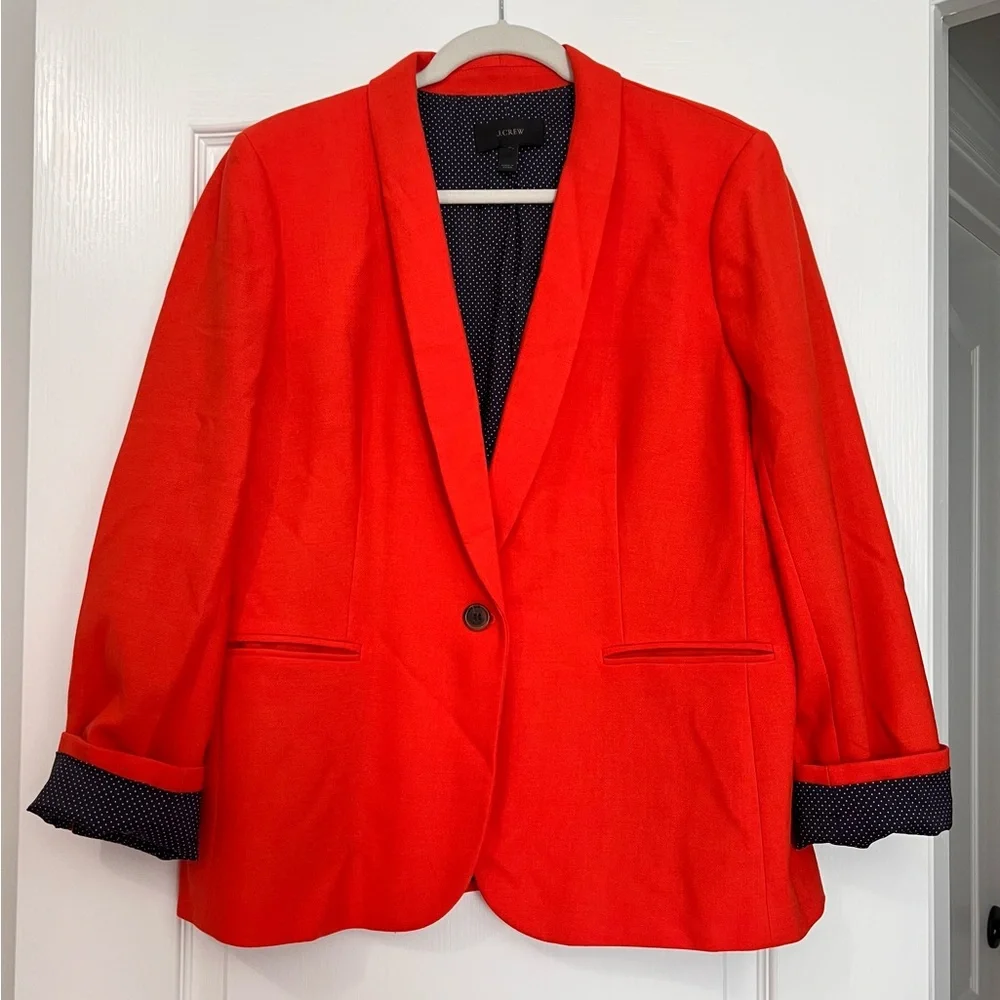 J.Crew Red Wool Blend Blazer Jacket